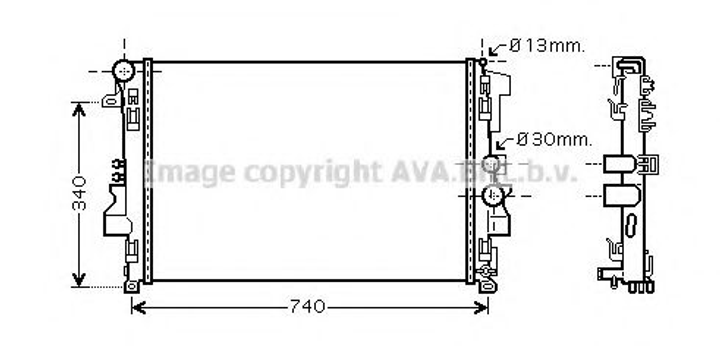 MSA2356 AVA Радіатор охолодження MERCEDES VITO II W639 (03-) (вир-во AVA) Ava (MSA2356) - зображення 1