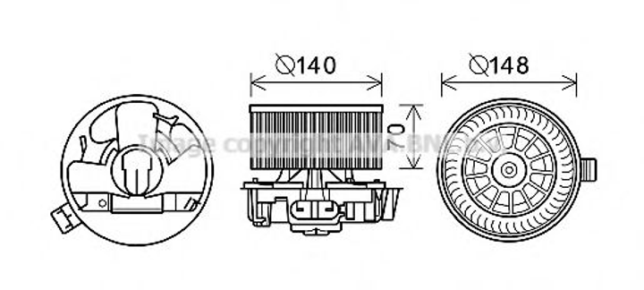 DA8010 AVA Вентилятор салону DUSTER 1.2-1.6 13-, LOGAN 1.2-1.6 04-, SANDERO 1.4-1.6 08-, LADA, RENAULT Ava (DA8010) - изображение 1