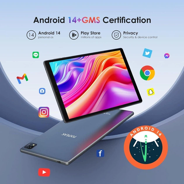 Планшет 10.1" Pixpeak L80 12+24/128GB 8 ядер Android 14 8000 mAh Silver - зображення 3