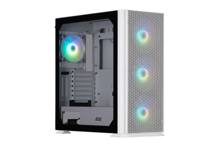 Корпус 2E Gaming Vertex GI01W без БЖ 2xUSB3.0, 1xUSBType-C, 3x140мм ARGB, 1x120мм ARGB, VGA 380мм, LCS ready, контролер з пультом, TG Side Panel, EATX, білий (2E-GI01W) - зображення 1