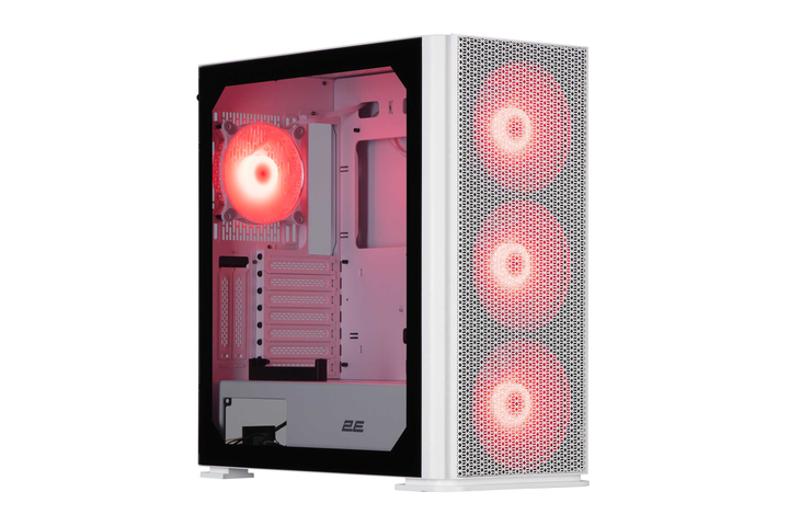 Корпус 2E Gaming Vertex GI01W без БЖ 2xUSB3.0, 1xUSBType-C, 3x140мм ARGB, 1x120мм ARGB, VGA 380мм, LCS ready, контролер з пультом, TG Side Panel, EATX, білий (2E-GI01W) - зображення 2