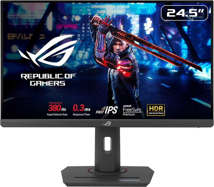Монітор ASUS 24.5' ROG Strix XG259QNS 2xHDMI, DP, 2xUSB, Audio, IPS, 380Hz, 0.3ms, sRGB 110%, AdaptiveSync, Pivot, HDR400 (90LM09M0-B01370) - изображение 1