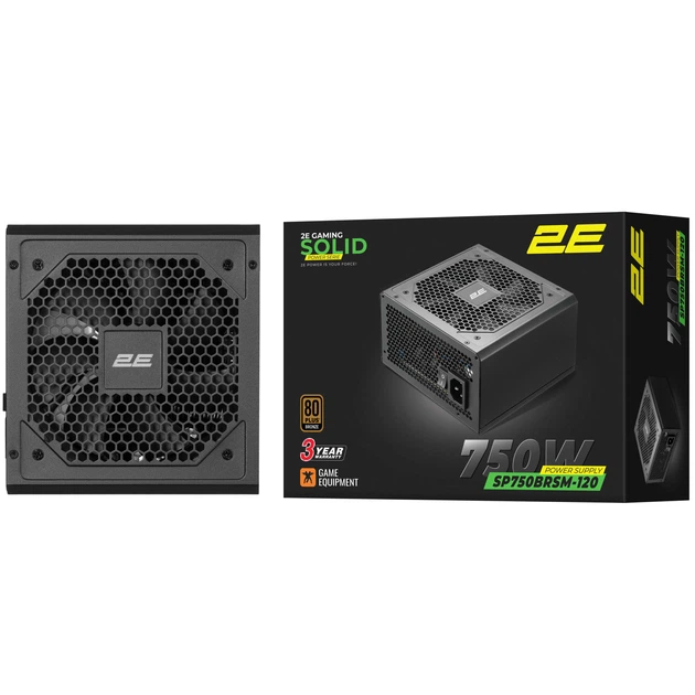 Блок живлення 2E Gaming Solid Power (750W), >85%, 80+ Bronze, 120мм, 1xMB 24pin(20+4), 2xCPU 8pin(4+4), 3xMolex, 6xSATA, 4xPCIe 8pin(6+2), Semi Modular (2E-SP750BRSM-120) - зображення 6