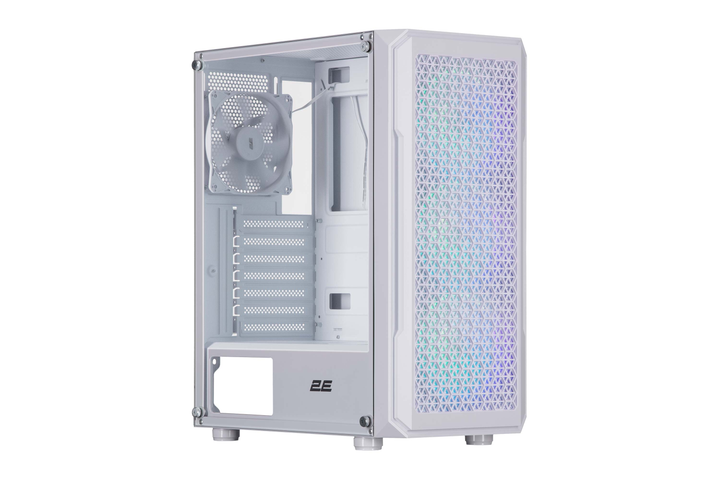 Корпус 2E Gaming Hexagon G338W без БЖ 2xUSB3.0, 1xUSBType-C, 3x120мм ARGB, 1x120мм, VGA 330мм, LCS ready, HUB, TG Side Panel, ATX, білий (2E-G338W) - зображення 1