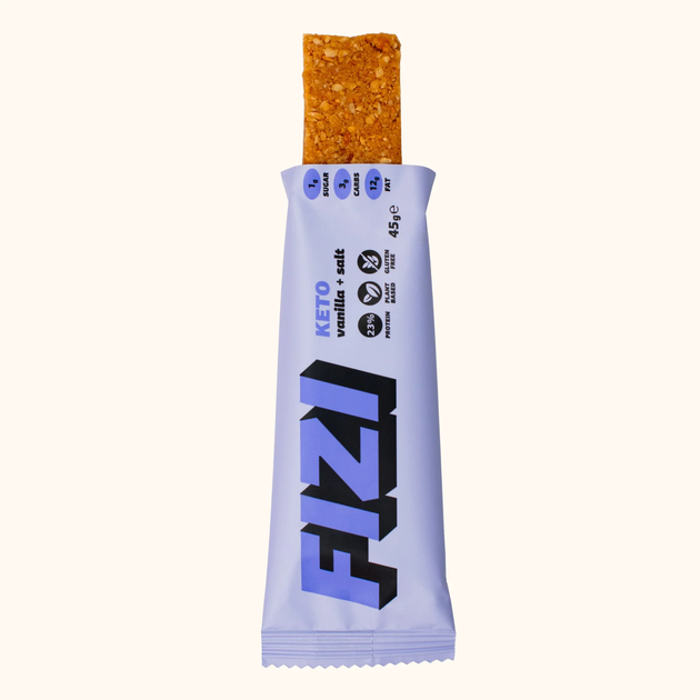 Кето-батончик Fizi "Vanilla + salt" без цукру 45г - зображення 5