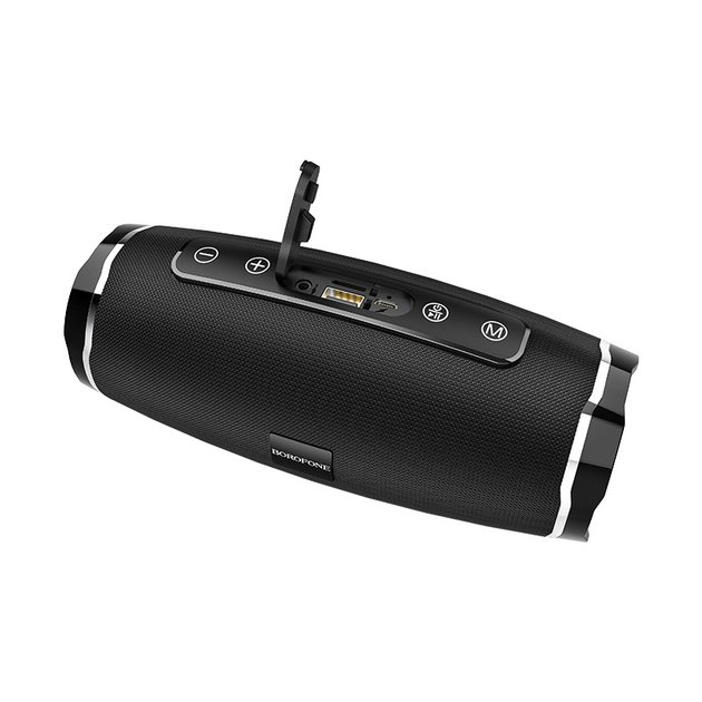 Портативная блютуз колонка BOROFONE Rich sound IPX5 BR3 |AUX, SD-card, Bluetooth, USB, FM-Radio| Черный - Фото 4 Портативная блютуз колонка BOROFONE Rich sound IPX5 BR3 |AUX, SD-card, Bluetooth, USB, FM-Radio| Черный - изображение 4