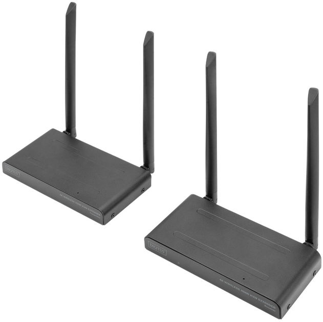 Zestaw przedłużacza sygnału DIGITUS 4K Wireless HDMI KVM Extender Set 4K/30Hz do 150 m (DS-55328) - obraz 1