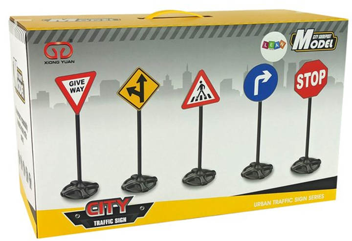 Набір дорожніх знаків LEAN Toys City Traffic Sign для гри та навчання 82 см (5904204754187) - зображення 1