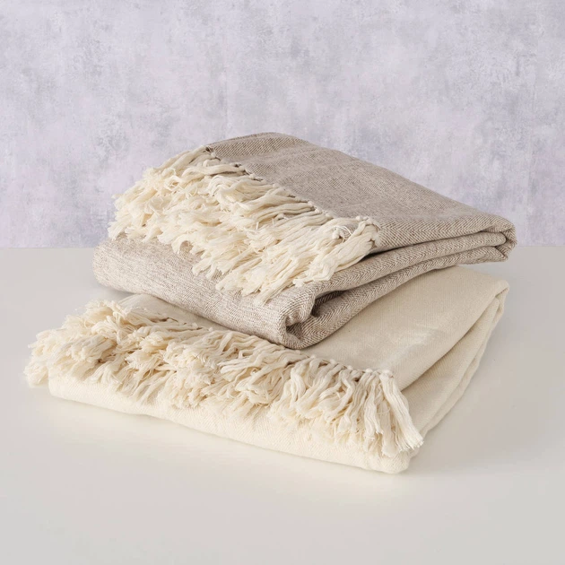 Ковдра Boltze Home Bonneh бавовняна 170 x 140 см Бежева (5902973432954) - зображення 6