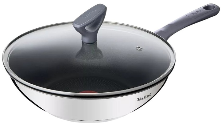 Сковорода WOK з кришкою Tefal Daily Cook G7309955 нержавіюча сталь 28 см (3168430320123) - зображення 1