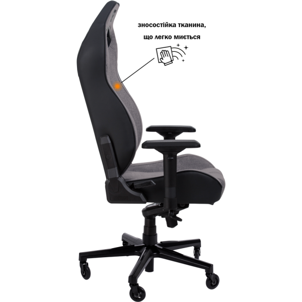 Геймерське крісло GT Racer X-8009 Fabric Light Gray/Black - зображення 6