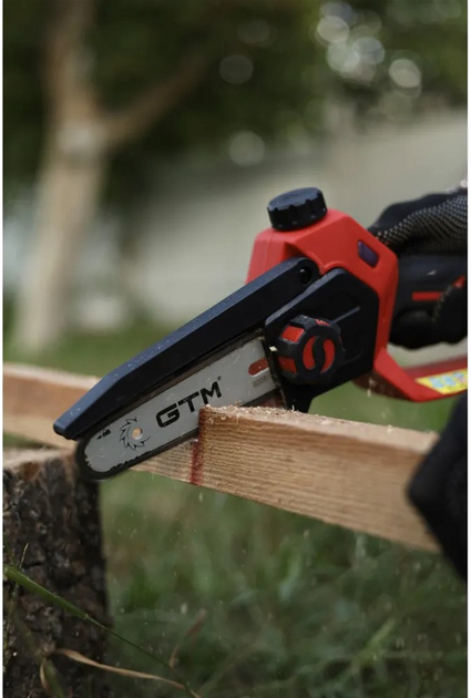 Пила цепная аккумуляторная GTM CS18/127BL 18В, шина 5"/12.7 см + аккумулятор 4 Ач, зарядное устройство (CS18/127BL KIT) - изображение 6