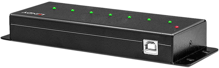 USB-хаб Lindy 7 Port USB 2.0 Metal Black (42794) - зображення 3