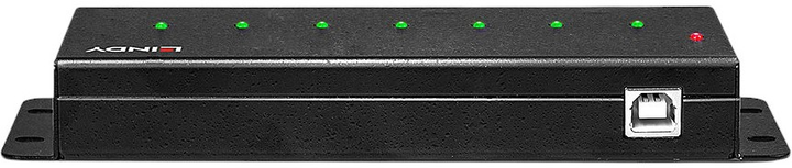 USB-хаб Lindy 7 Port USB 2.0 Metal Black (42794) - зображення 4