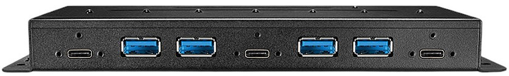 Hub USB Lindy 7 Port USB 3.2 Gen 2 Metal Black (43275) - obraz 2