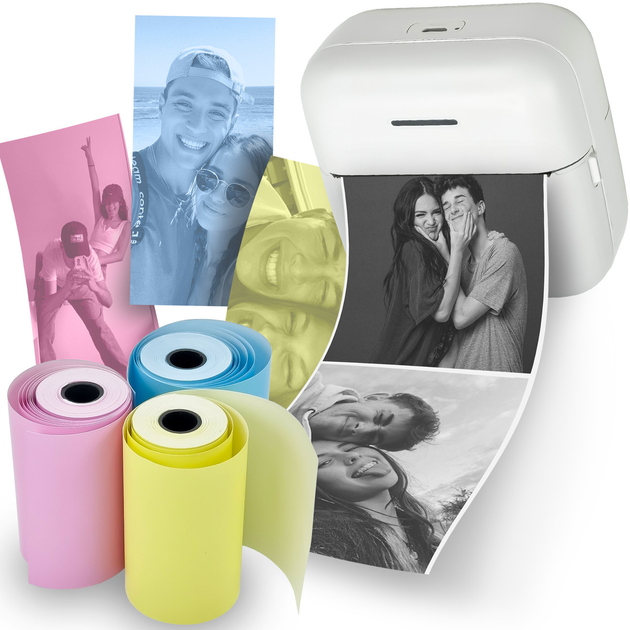 Термопринтер JETIX Mini Printer для печати со смартфона + большой набор термобумаги в комплекте - изображение 4