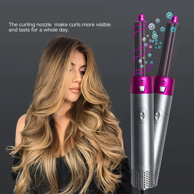 Стайлер 5в1 HAIR BRUSH Styler мультистайлер Фен-щетка-браш для укладки волос и придания объема - изображение 5