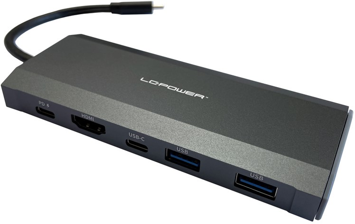 USB-хаб LC-Power LC-HUB-C-MULTI-7-M2 USB hub/M.2 SSD enclosure Black - зображення 1