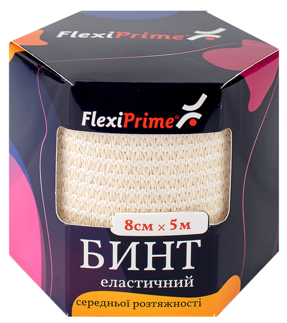 Бинт еластичний FlexiPrime® 8см*5м середньої розтяжності - Фото 1 Бинт еластичний FlexiPrime® 8см*5м середньої розтяжності - изображение 1