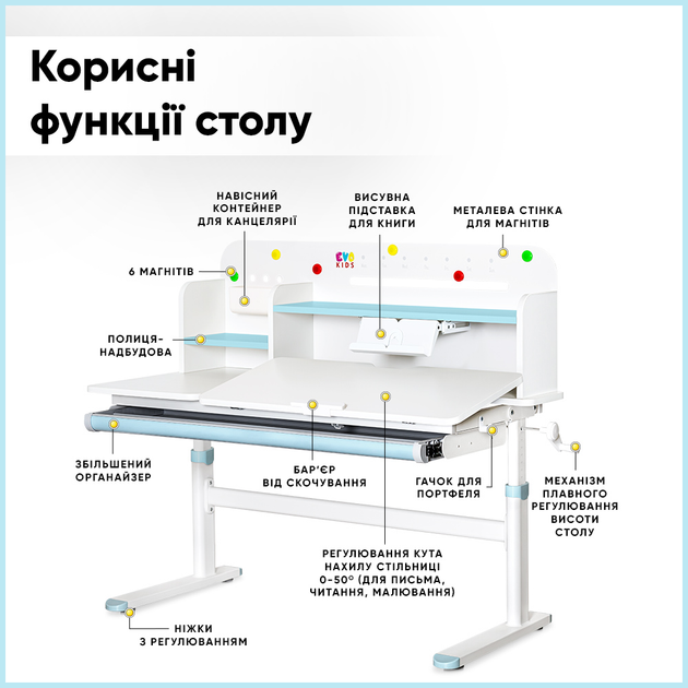 Детский стол Evo-kids TH-360 Blue (TH-360 WG/BL) - изображение 2