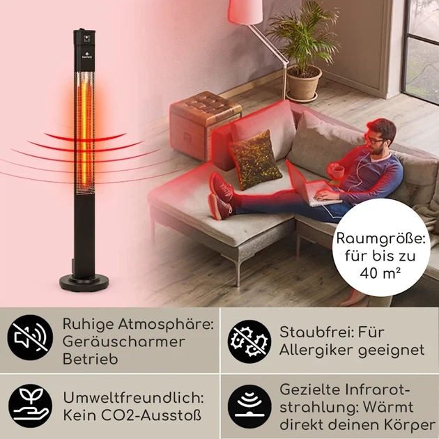 Инфракрасный обогреватель blumfeldt Heat Guru Plus 2000 Вт цвет черный (10033691) Б/У - изображение 3