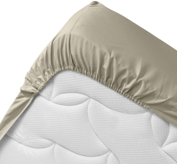 Prześcieradło Douceur d'interieur Biolina na gumce z organicznej bawełny taupe 90 x 190 cm (3574386443395) - obraz 3