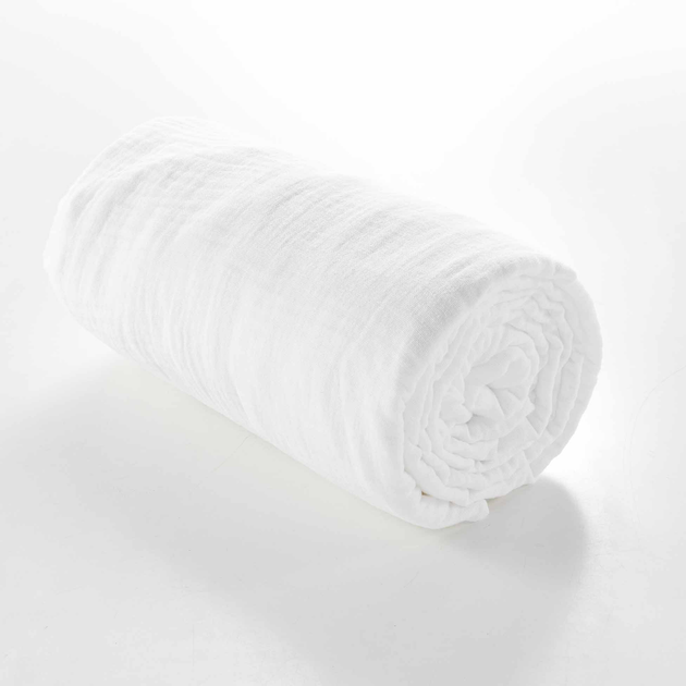Prześcieradło Douceur d'interieur Angelia muślinowe na gumce białe 140 x 190 cm (3574386448154) - obraz 5