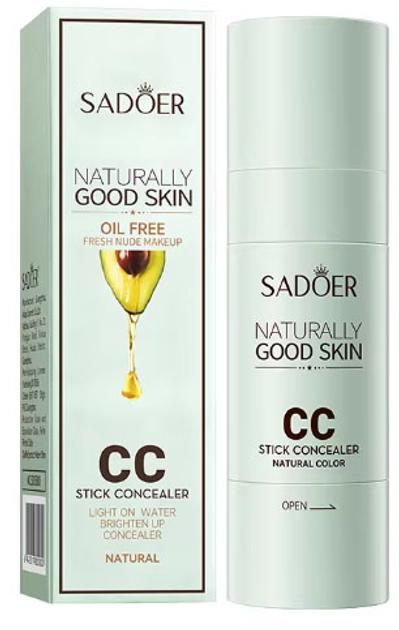 Акція на Натуральний консилер Sadoer Naturally Good Skin CC Stick Concealer Natural 30 г від Rozetka