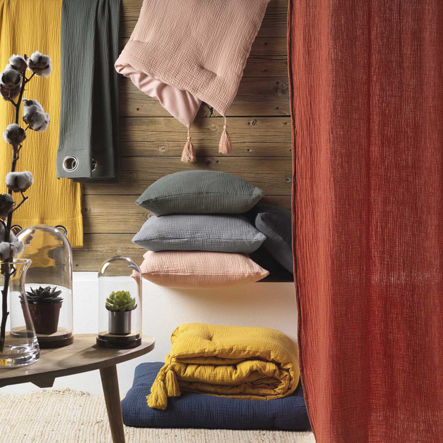 Prześcieradło Douceur d'interieur Angelia muślinowe na gumce różowe 160 x 190 cm (3574386448253) - obraz 3