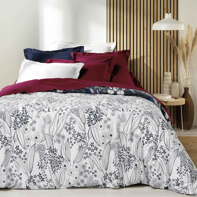 Простирадло Douceur d'interieur Biolina з органічної бавовни Бордове 240 x 300 см (3574386443814) - зображення 4