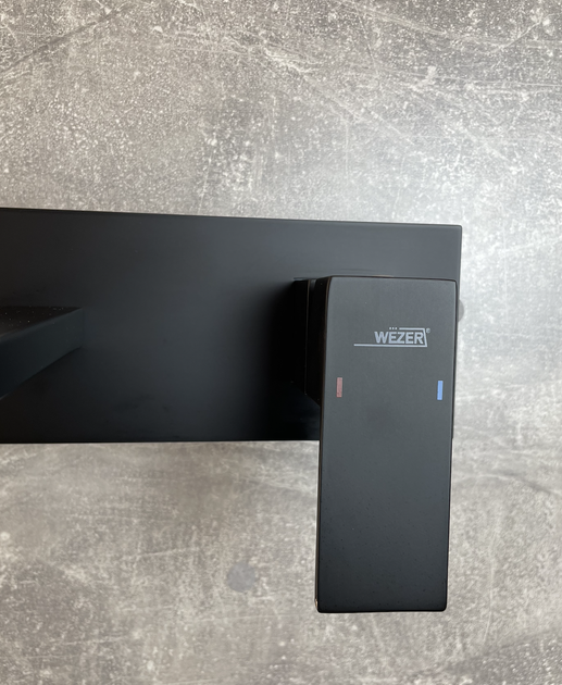 Встраиваемый смеситель для умывальника WEZER PRO10-02-BLACK, нержавеющая сталь, черный - изображение 3