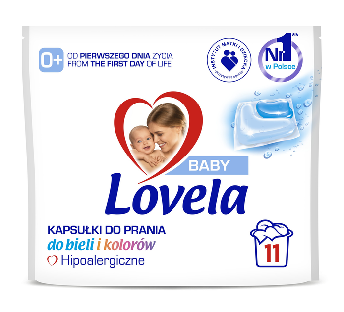 Kapsulki do prania Lovela Baby do bieli i kolorow 11 szt (5908252013883) - obraz 1