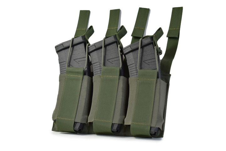 Эластичный тройной подсумок для магазинов GigMilitary Elastic Triple Ranger Green - изображение 1