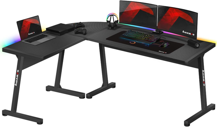 Biurko gamingowe Huzaro Hero 6.0 RGB Black (5903796013436) - obraz 5