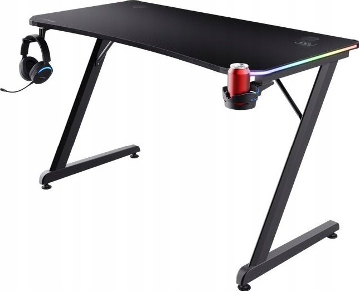 Biurko komputerowe Trust GXT 709 LUMINUS RGB 25184 Black (8713439251845) - obraz 3