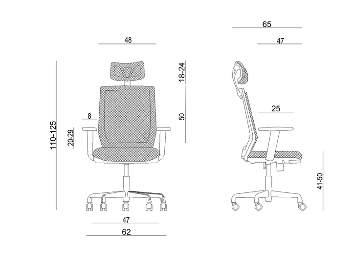 Fotel biurowy ergonomiczny Esta FS02-1H Czarny (5908242402741) - obraz 5