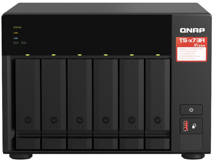 Zestaw serwera plików i przełącznika QNAP TS-673A + QSW-1105-5T Black (TS-673A-SW5T) - obraz 3