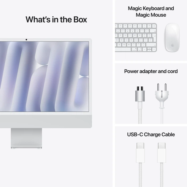 Моноблок Apple iMac 24" М4 4.5К 8‑ядер GPU 256GB Silver (MWUC3ZE/A) - зображення 9