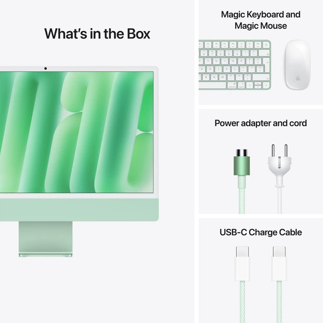Monoblok Apple iMac 24" M4 4.5K 8‑rdzeniowy GPU 256GB Green (MWUE3ZE/A) - obraz 9