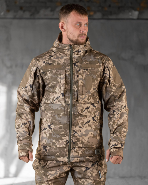 Тактическая зимняя куртка SoftShell 4XL пиксель (89599) - изображение 1