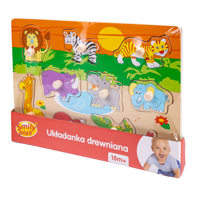 Układanka drewniana Smily Play Zwierzęta Zoo (5905375835965) - obraz 1