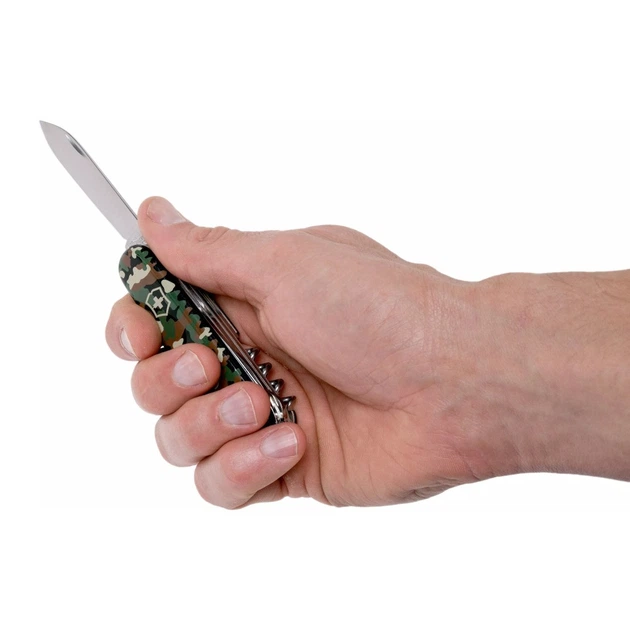 Комплект Ніж Victorinox Huntsman Millitary 1.3713.94 + Чохол із ліхтариком Police - зображення 6