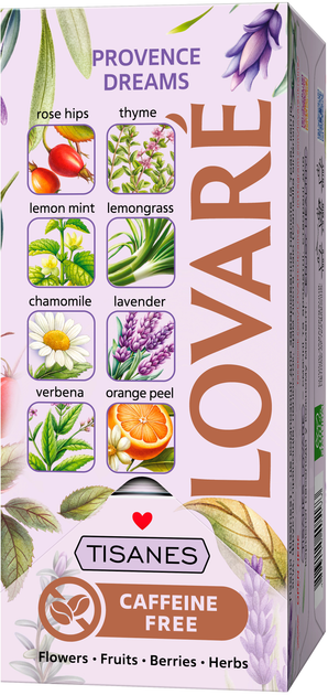 Комплект чаю Lovare Provence Dreams Бленд трав’яного та плодового чаю з квітами 24 пакетики по 1.5 г х 2 шт (2000989193876) - зображення 2