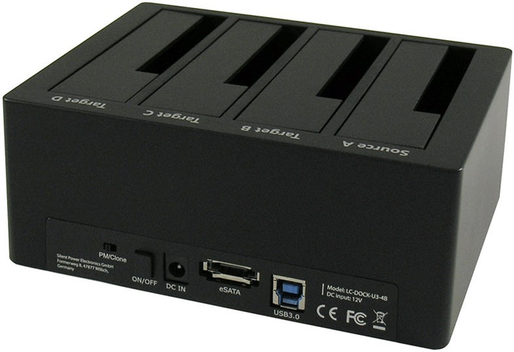 Док-станція LC-Power для 4 x SATA HDD/SSD 3.5"/2.5" Black (LC-DOCK-U3-4B) - зображення 2