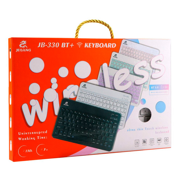 Клавіатура бездротова Jeqang JB-330 V5.0/Type-C Ukr/En для Windows/Mac/Android/iOS Білий - изображение 2