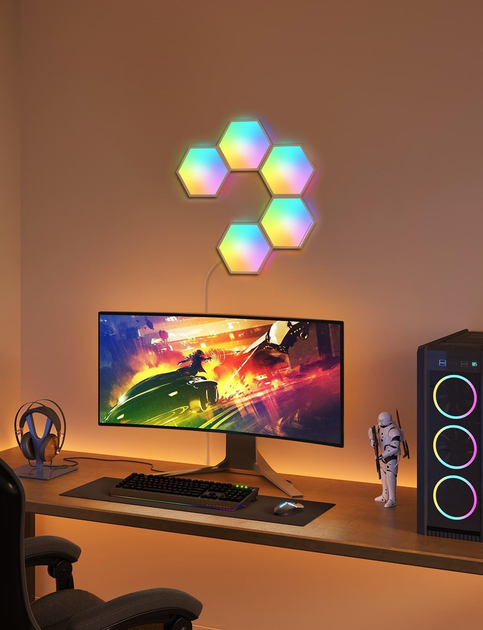 Світлові панелі Govee Glide Hexa Light Panels 5 шт (6974316994251) - зображення 4