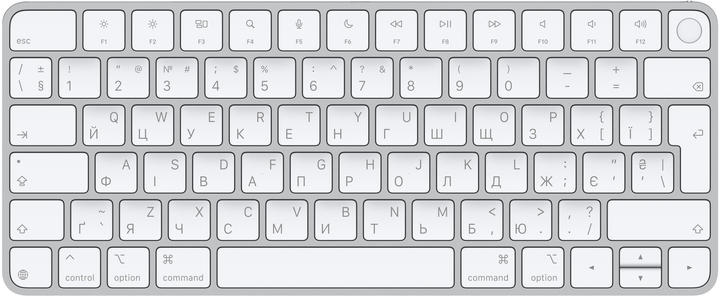 Клавіатура бездротова Apple Magic Keyboard with Touch ID UA Bluetooth/USB-C White (MXCK3UA/A) - зображення 1