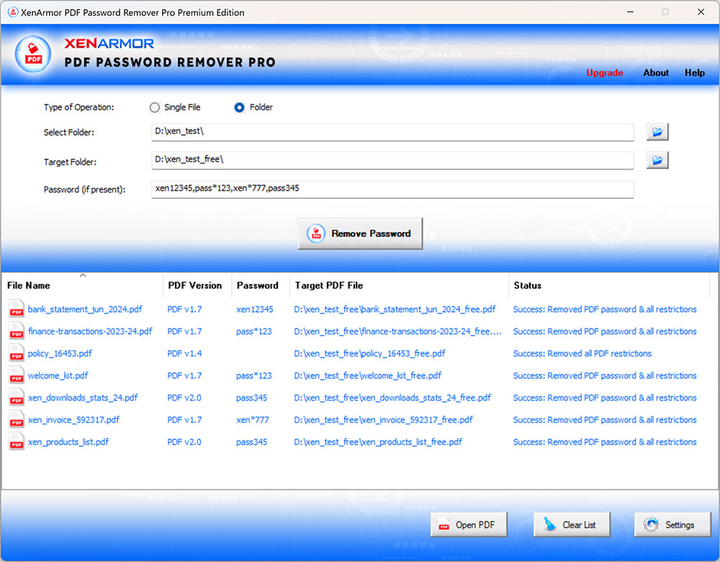 XenArmor PDF Password Remover Pro – безтермінова ліцензія для 1 комп'ютера - зображення 2