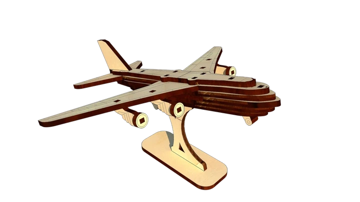 3D Пазл Деревянный Pazly Самолёт АН-124 Руслан с Подставкой 46 деталей - изображение 5