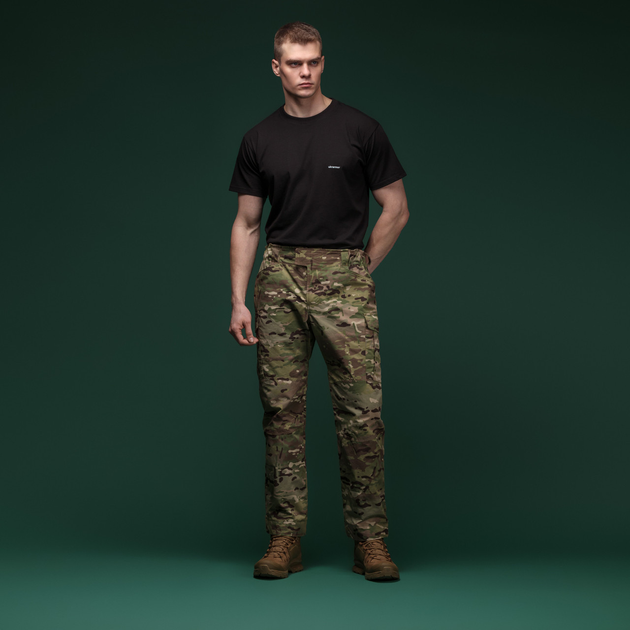 Комплект футболок Basic Military T-shirt. Чорний - Олива. Розмір M - зображення 2